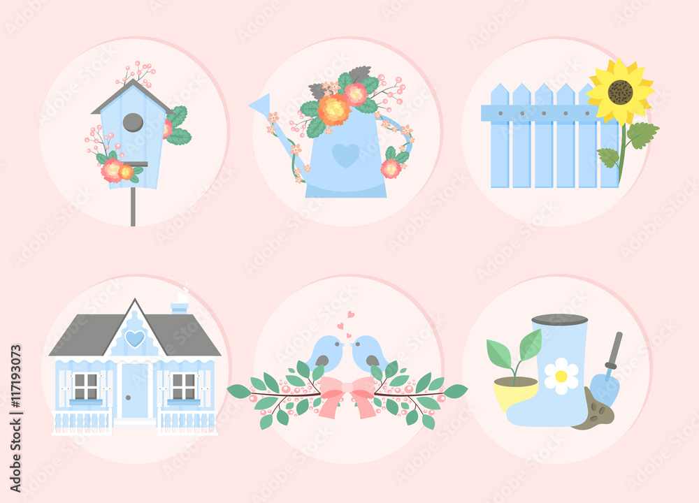 Garden set. Vector illustration Garden set. Vector illustration