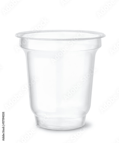 Disposable clear plastic cup
