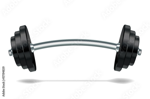 Metal realistic barbell