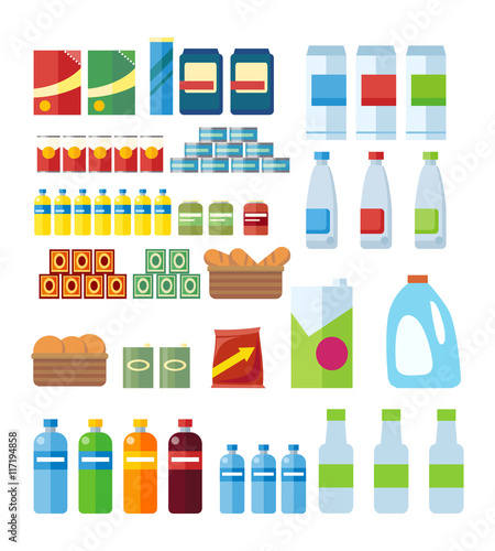 Big Set of Store Products in Flat