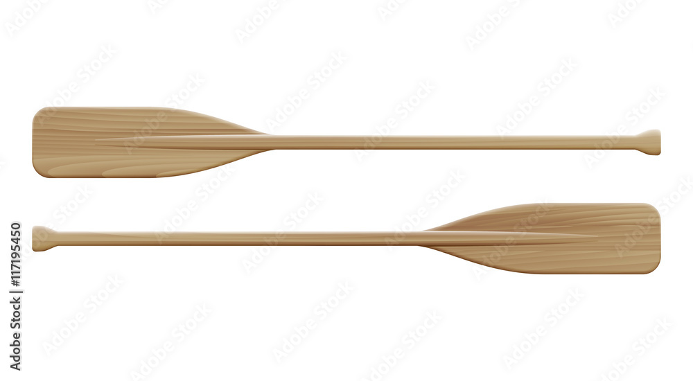 Two wooden paddles. Sport oars. - obrazy, fototapety, plakaty 