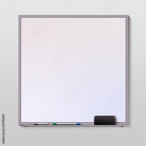 School white board, vector illustration.