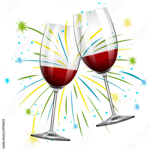 Two glasses with red wine
