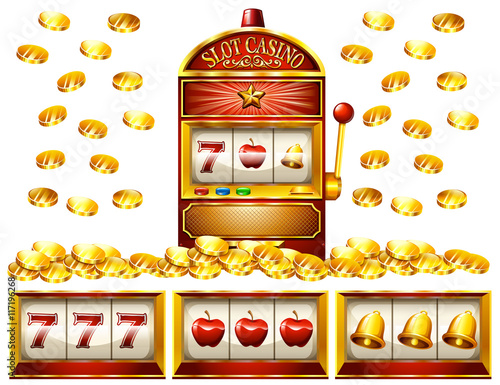 Slot machine and golden coins