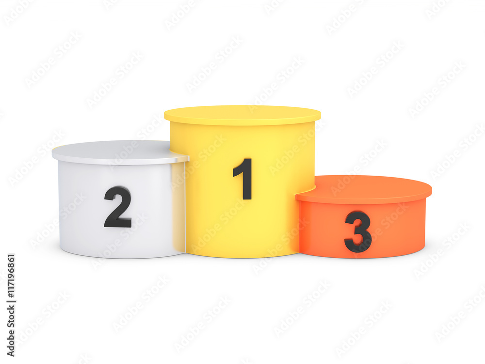 Sports podium for the first, second and third place, 3d rendering Stock ...
