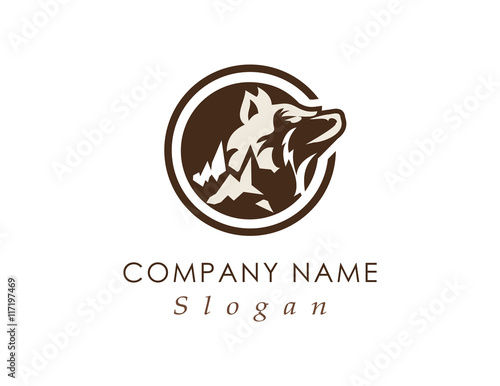 Wolf in the mountains logo