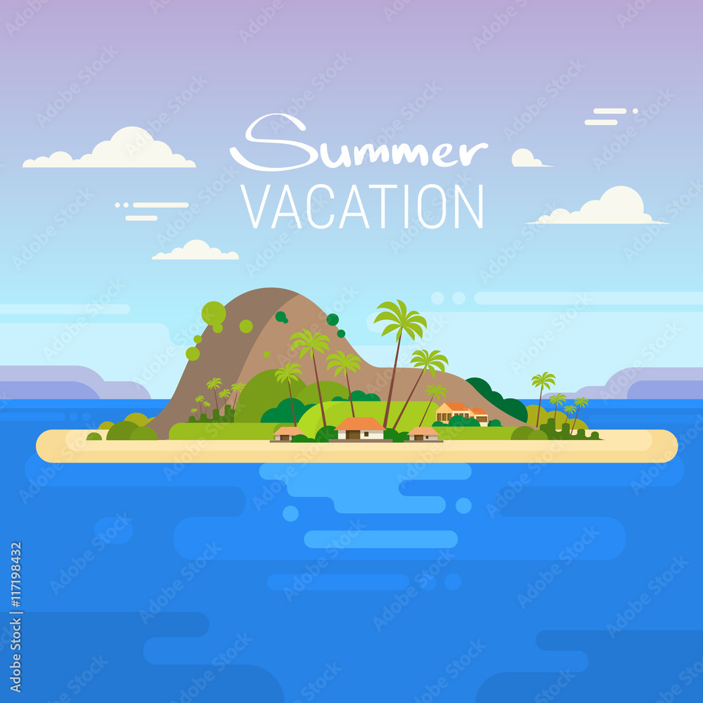 Summer Vacation Tropical Ocean Island