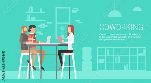 Creative Office Coworking Center People Sitting Desk Together, Students University Campus