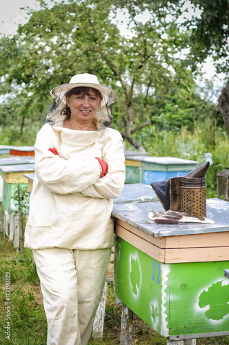 Portrait of a woman beekeeper
