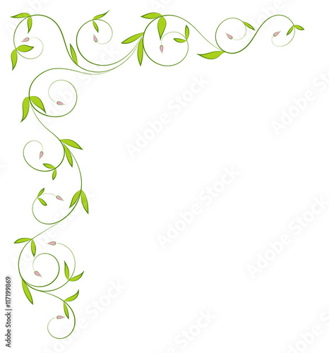 curl frameAbstract floral background with place for your text. Vector branch with leaves for greeting and invitation card.