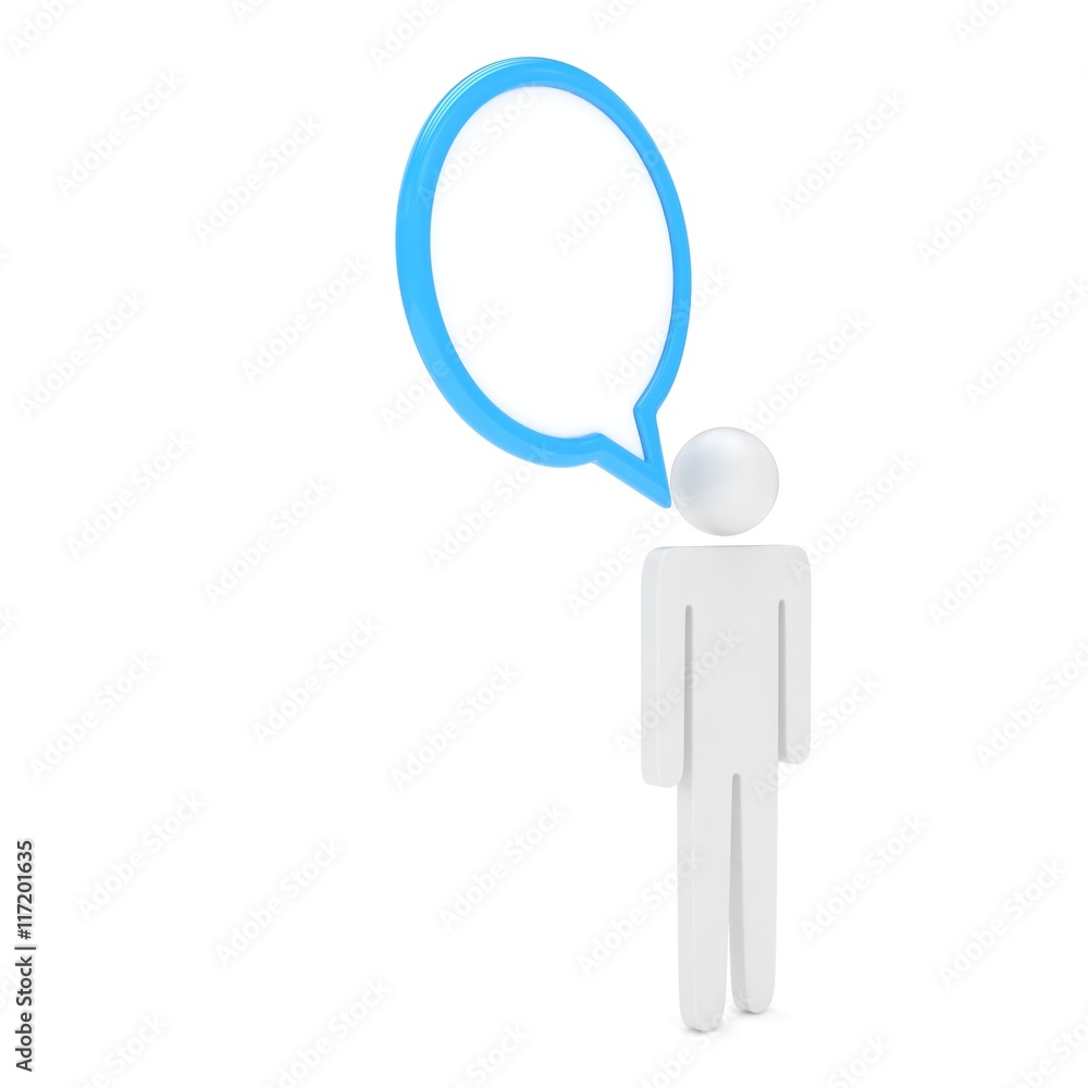 3d man with talk bubbles isolated over a white background. 3d rendering. 3d man with talk bubbles isolated over a white background. 3d rendering.