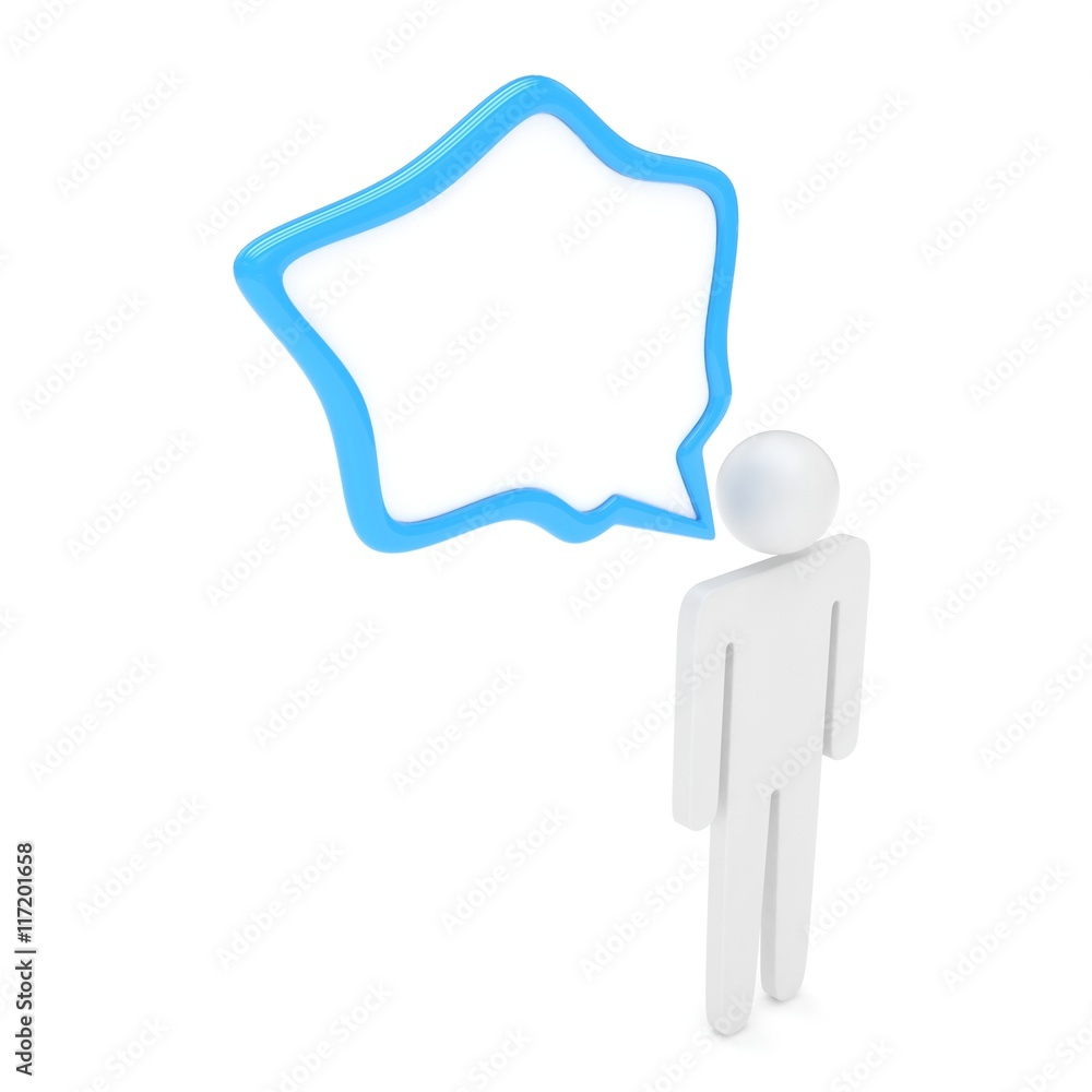 3d man with talk bubbles isolated over a white background. 3d rendering. 3d man with talk bubbles isolated over a white background. 3d rendering.
