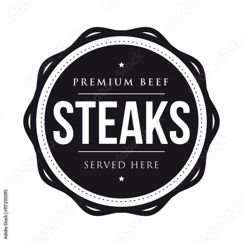 Steaks vintage stamp logo