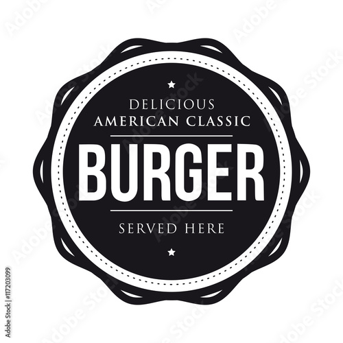 Burger vintage stamp logo