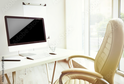 Stylish workplace in office
