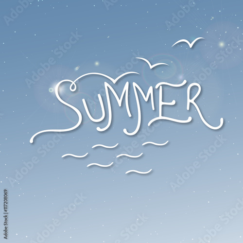 Summer lettering - vector background. Website banner
