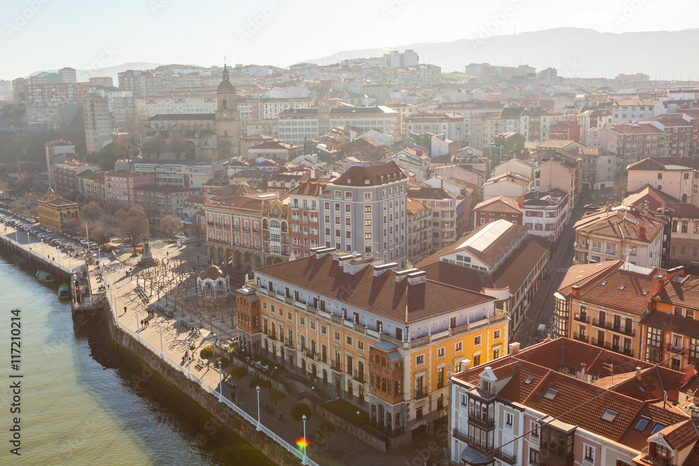 Obraz premium Portugalete, Spain, view from the suspension bridge