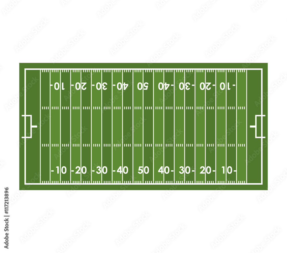 Fototapeta: American football field concept with markings ...