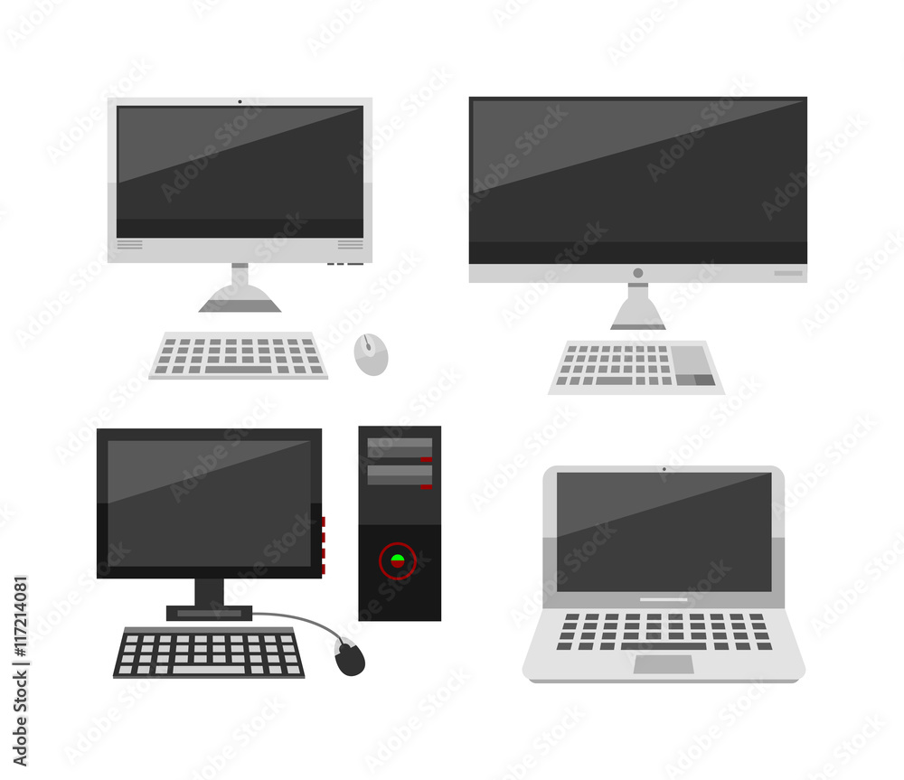 Fototapeta premium Desktop computer vector