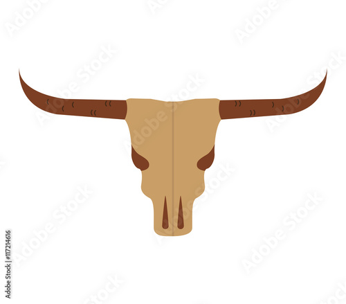 skull cow wild west icon