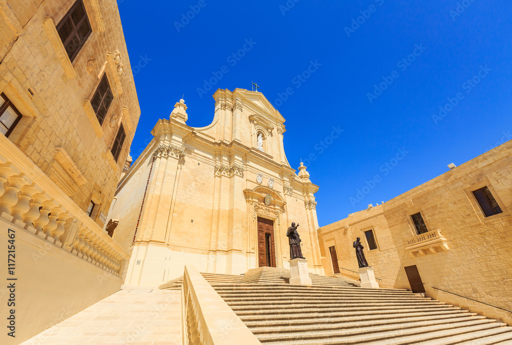 Gozo cathedral, roman catholic cathedral of Victoria in Gozo, Malta