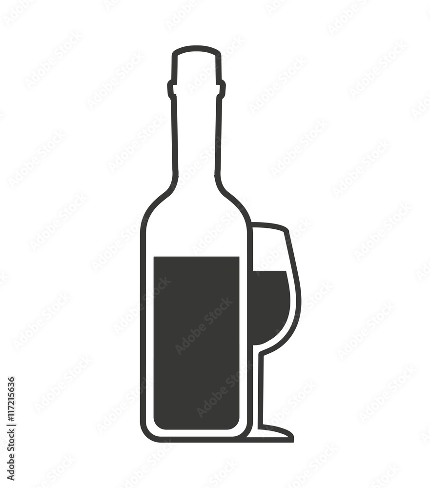 wine bottle drink beverage silhouette icon wine bottle drink beverage silhouette icon
