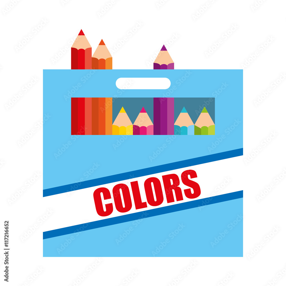 colors box school supply icon vector illustration design