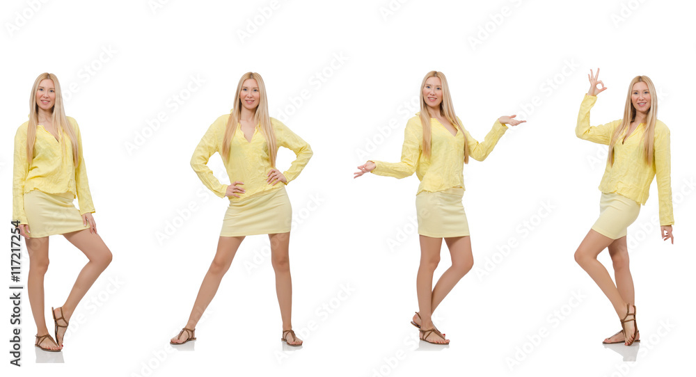 Fototapeta premium Collage of woman isolated on white