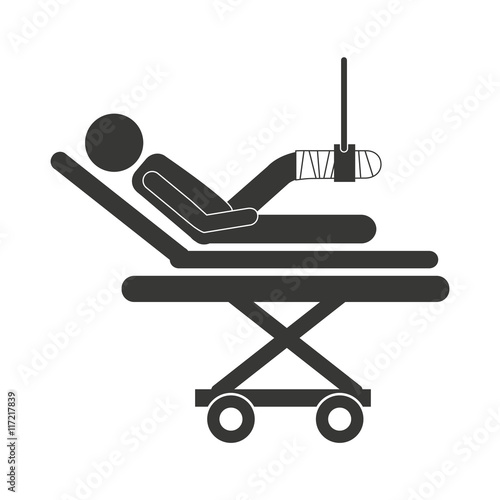 stretcher hospital emergency icon
