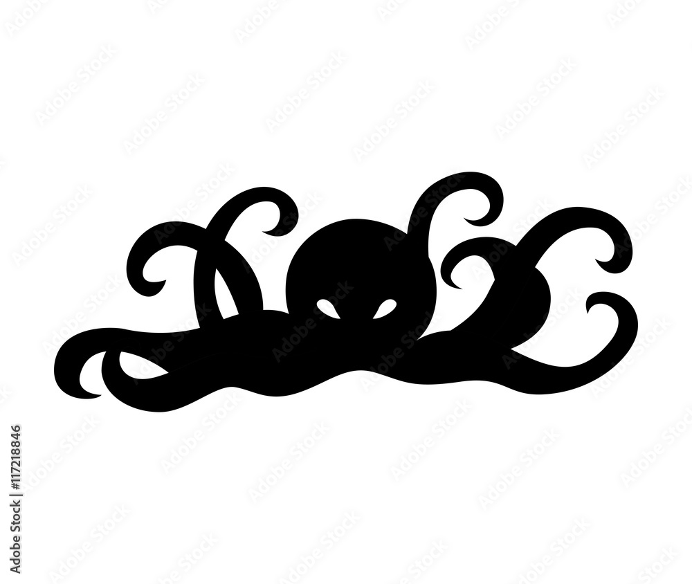 octopus animal silhouette icon octopus animal silhouette icon