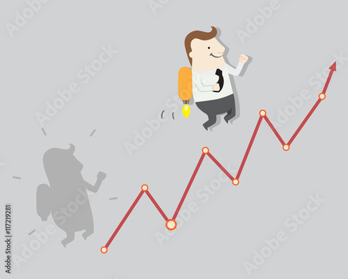 graph growth to take profit, vector illustration