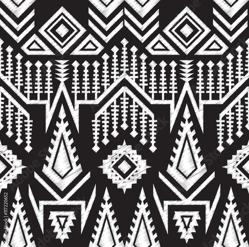 Fabric pattern Tribal Aztec Seamless, Geometric Vector