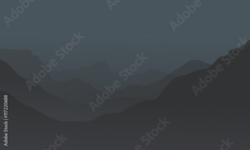 Fototapeta Naklejka Na Ścianę i Meble -  Silhouette of hill on gray backgrounds