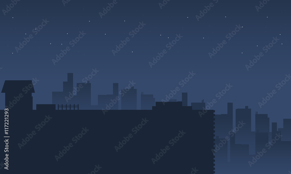 Fototapeta premium Silhouette of city scenery