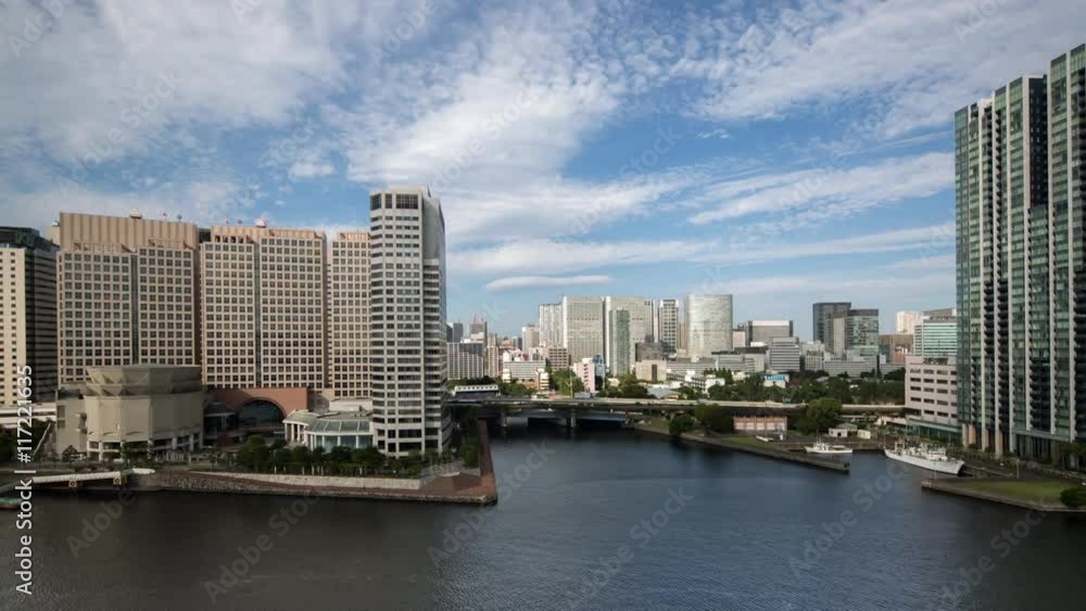 timelapse of the tokyo skyline and water front timelapse of the tokyo skyline and water front