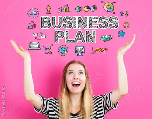 Business Plan concept with young woman