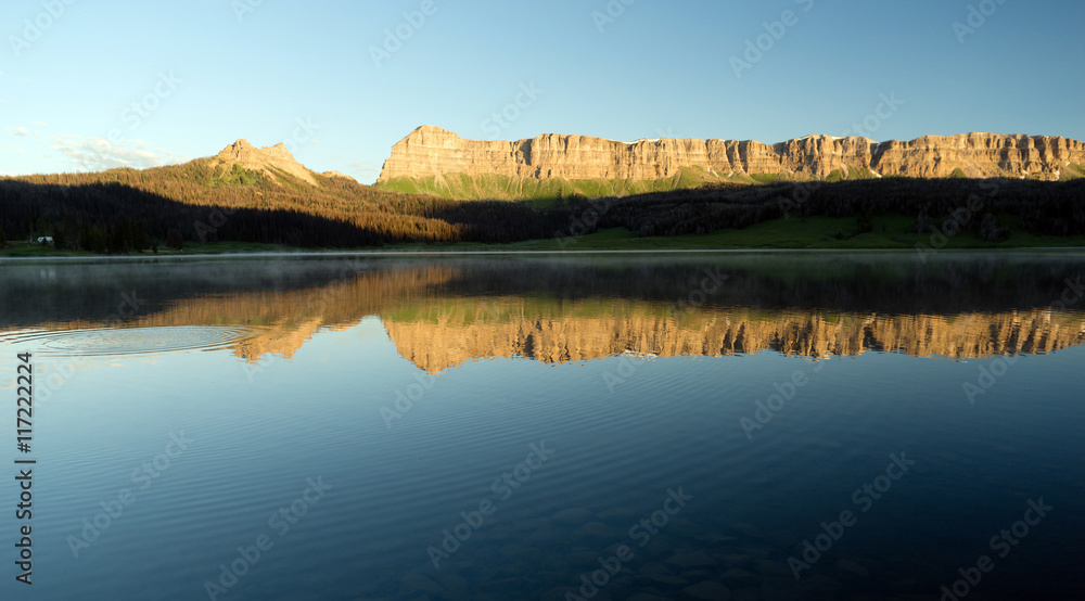 Brooks Lake Breccia Cliffs Mountain Range Shoshone National Forest Brooks Lake Breccia Cliffs Mountain Range Shoshone National Forest