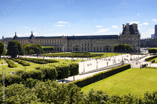 Aerial view of Jardin De Tuileries in Paris photo