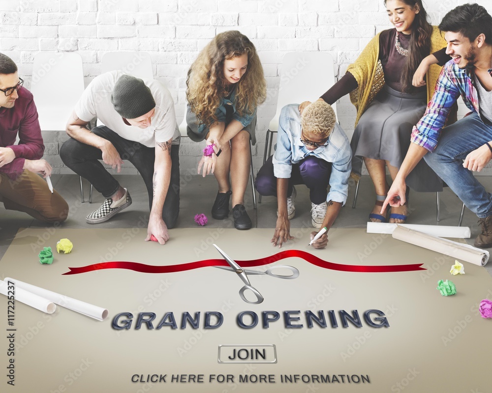 Fototapeta premium Grand Oppening Ceremony Business Join Concept
