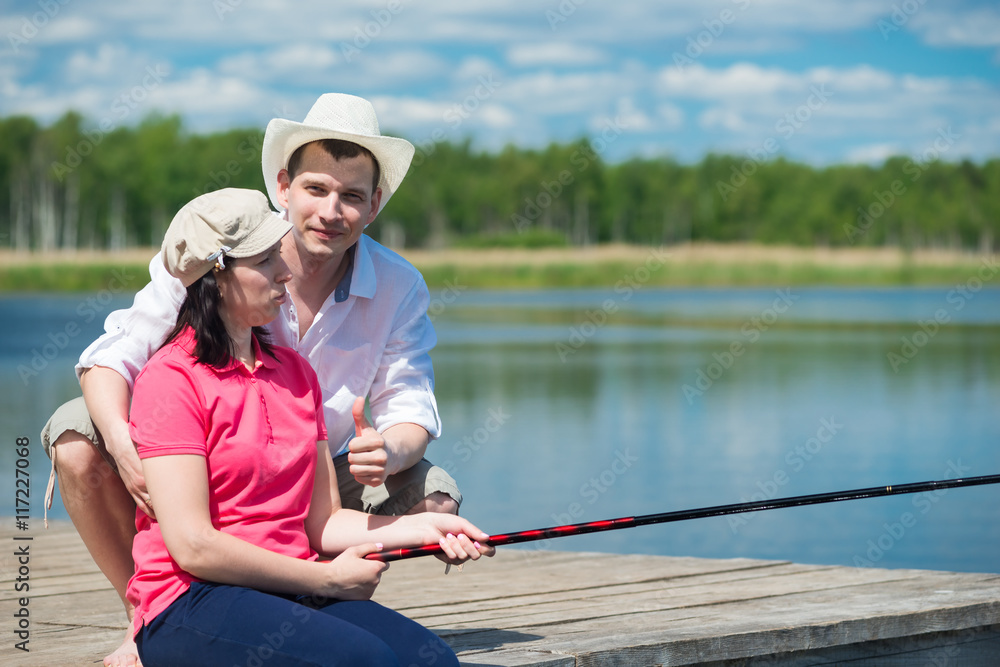 family on vacation fishing together family on vacation fishing together