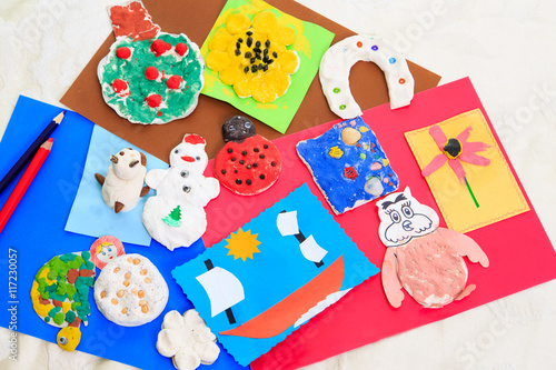 baby crafts from play dough and paper, early eduction