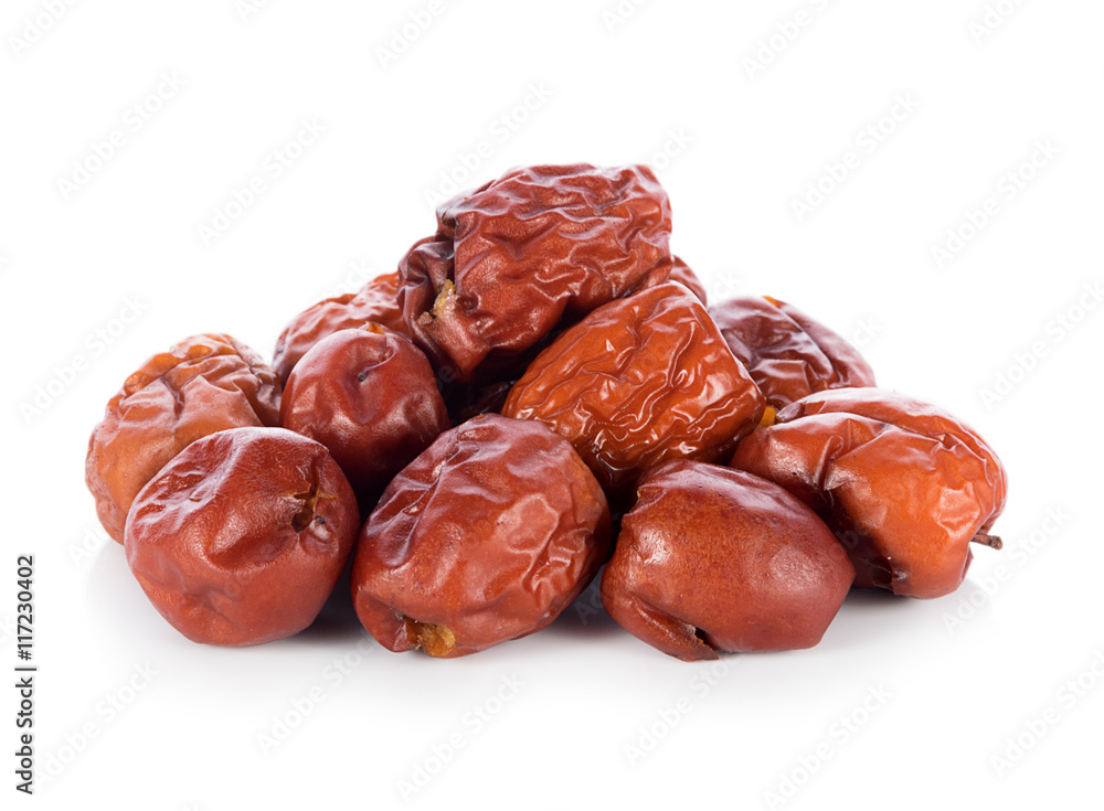 chinese jujubes isolated on white background chinese jujubes isolated on white background