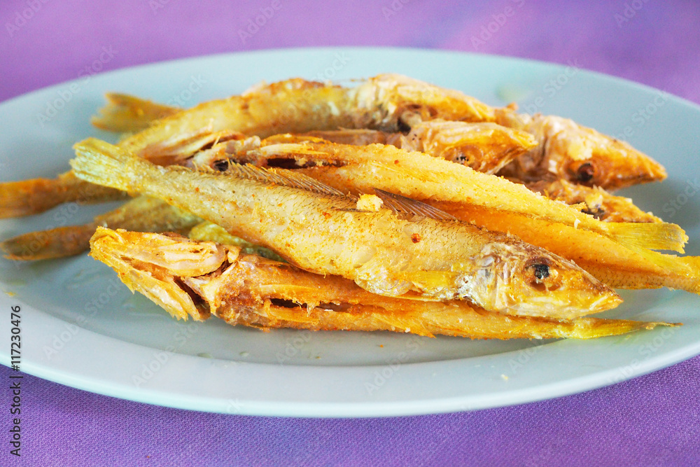 Deep fried fish with fresh turmeric Deep fried fish with fresh turmeric