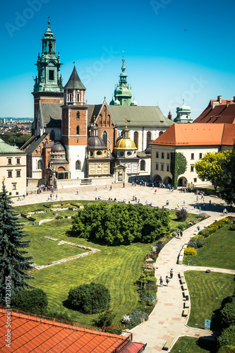 beautiful view on Wawel Castle in Krakow