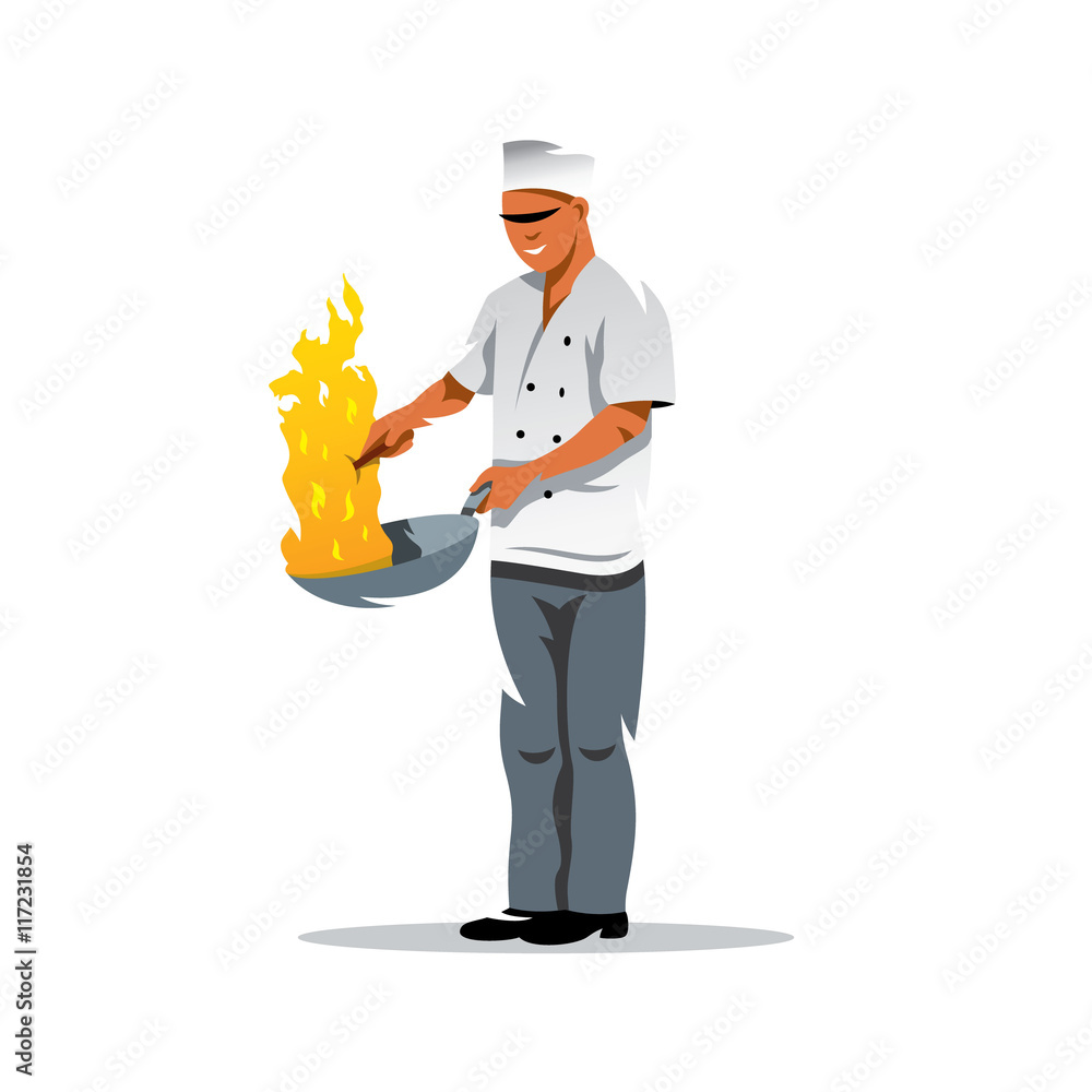 Vector Chef Cartoon Illustration.