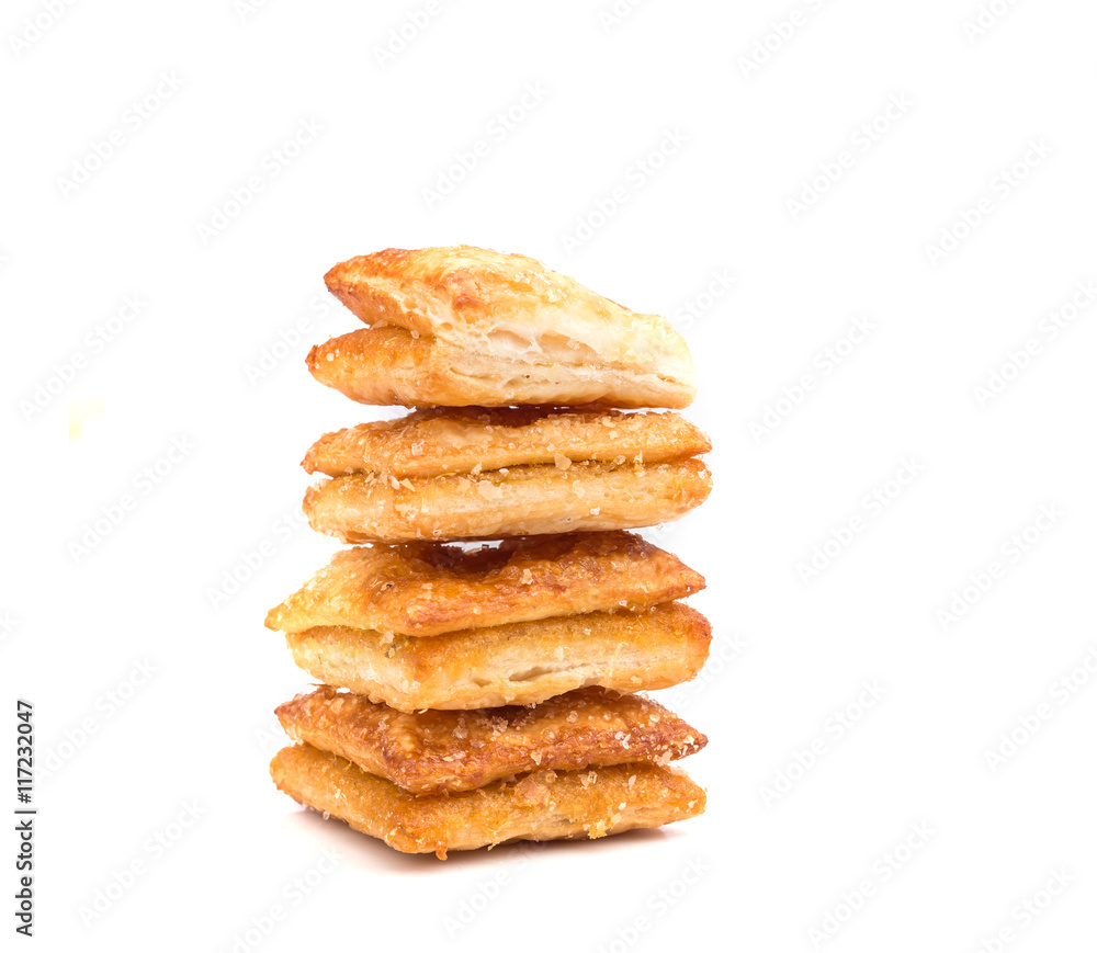 Pineapple pie isolated on white background Pineapple pie isolated on white background