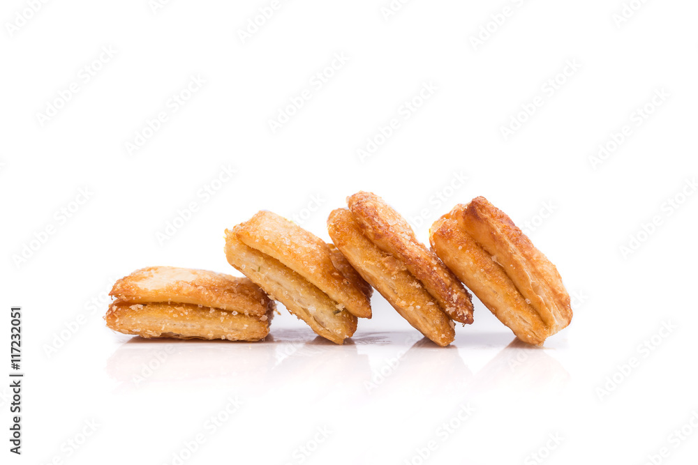 Pineapple pie isolated on white background Pineapple pie isolated on white background