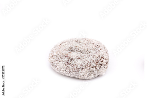Donut with coconut isolated on white