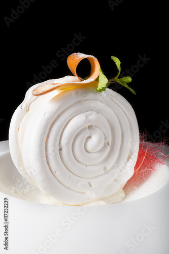 White meringue dessert