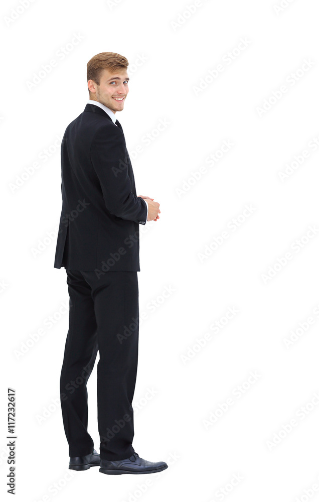 Business man isolated on white. Side view. Business man isolated on white. Side view.
